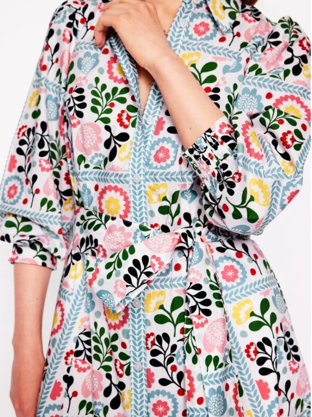 🌼B2G1🌼 Boden Clara Cotton Floral Shirtdress Size 8R NWOT - Picture 3 of 11